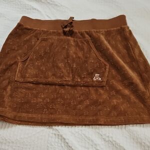 Teddy Fresh Brown Textured Mini Skirt